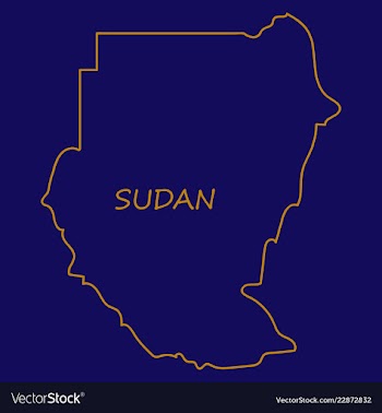 Sudan flag and map on the gray background vector image