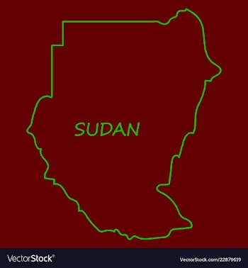 Sudan flag and map on the gray background vector image