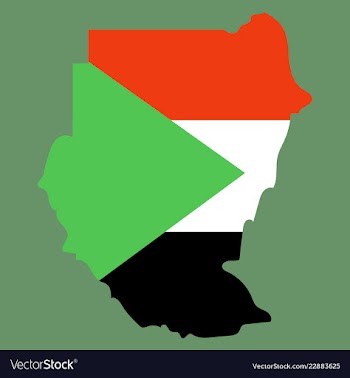 Sudan flag and map on the gray background vector image