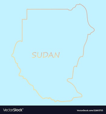 Sudan flag and map on the gray background vector image