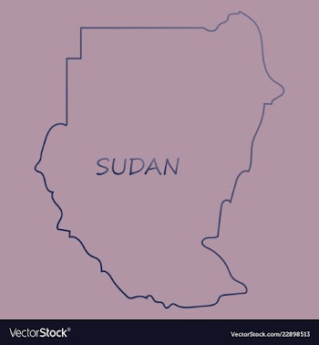 Sudan flag and map on the gray background vector image