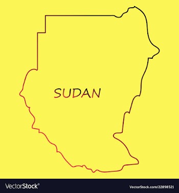 Sudan flag and map on the gray background vector image