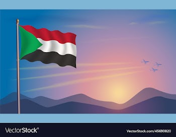 sudan flag in the morning sun