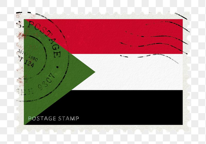 Sudan flag png post stamp | Free PNG - rawpixel
