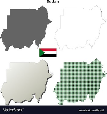 Sudan outline map set vector image