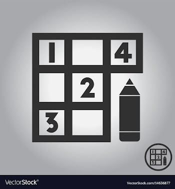 Sudoku and pencil vector image