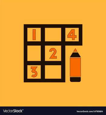 Sudoku and pencil vector image