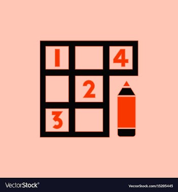Sudoku and pencil vector image
