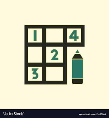 Sudoku and pencil vector image