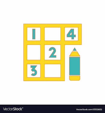 Sudoku and pencil vector image