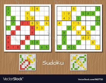  					Sudoku middle level set vector image														