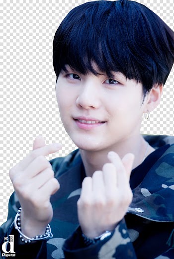 Suga BTS, smiling man doing heart sign transparent background PNG clipart