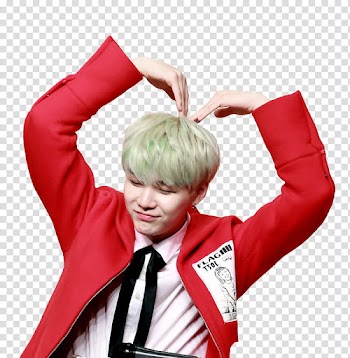 Suga BTS, smiling man forming heart transparent background PNG clipart