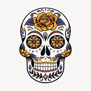 Sugar skull clipart, Day of the Dead | Free Photo - rawpixel