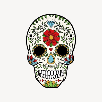 Sugar skull clipart, Day of the dead | Free PSD - rawpixel