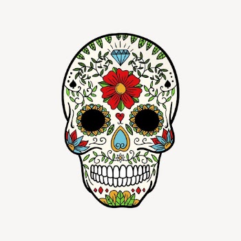 Sugar skull sticker, Day of the dead | Free Vector - rawpixel