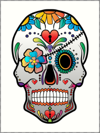 Sugar Skull w/no background 3" Art Print by kennasato | Redbubble