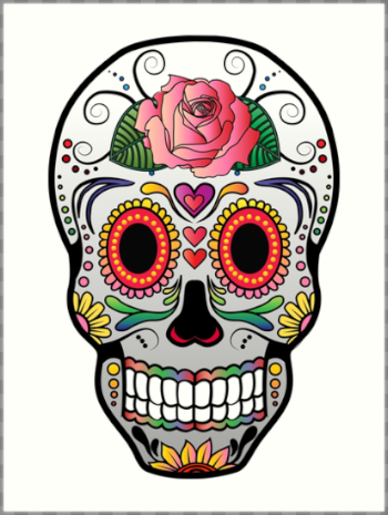 Sugar Skull w/no background 4" Art Print by kennasato | Redbubble