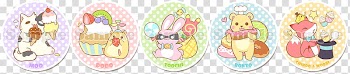 Sugary Squishy Animal Buttons transparent background PNG clipart