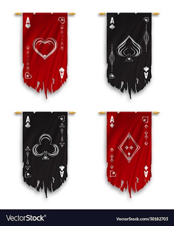 suit deck cards on pennant flag