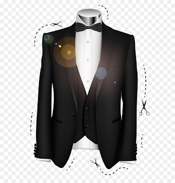 Suit Tuxedo Formal wear Bow tie - Black groom suit 
