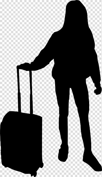 Suitcase Baggage , silhouette people transparent background PNG clipart