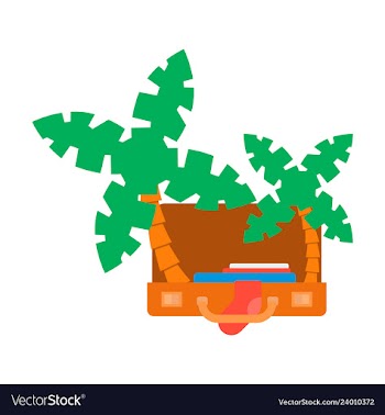 Suitcase for tourism cartoon of travel equipment vector image