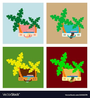 Suitcase for tourism cartoon of travel equipment vector image