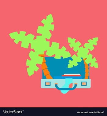 Suitcase for tourism cartoon of travel equipment vector image
