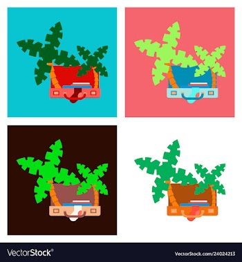 Suitcase for tourism cartoon of travel equipment vector image