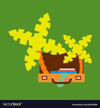 Suitcase for tourism cartoon of travel equipment vector image