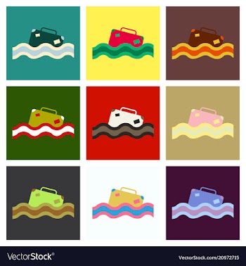 Suitcase in the ocean island in the ocean vector image