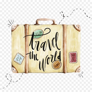 Suitcase Travel Baggage Trunk - Vector watercolor luggage 