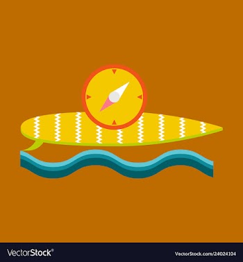 Sukfing desk and compass vector image