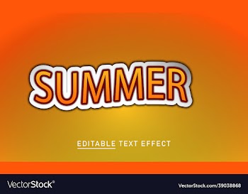 summer 3d editable text effect design