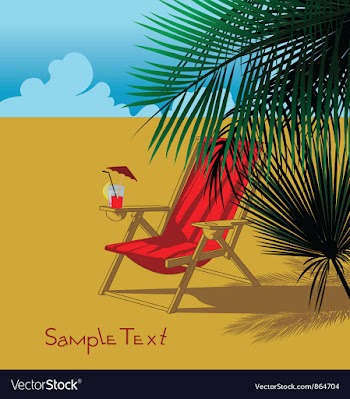 Summer background with long chair vector image