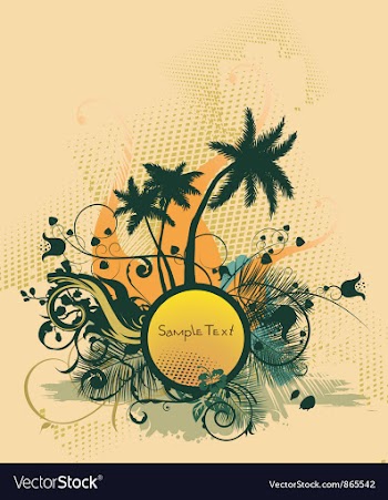 Summer background with palm trees vector image