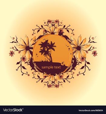 Summer background with palm trees vector image