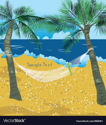 Summer background with palm trees vector image