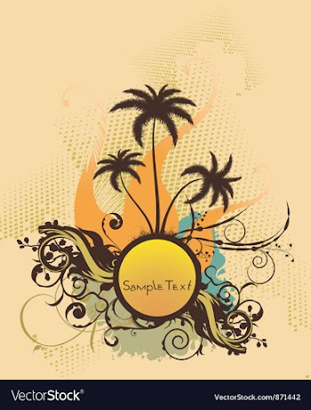 Summer background with palm trees vector image