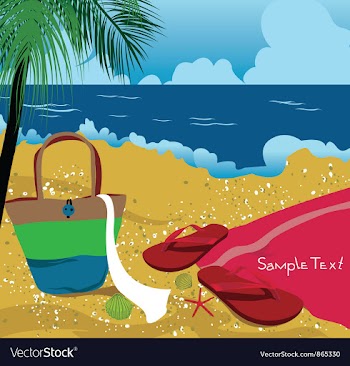 Summer background with sea creatures vector image