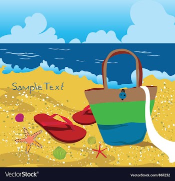 Summer background with sea creatures vector image