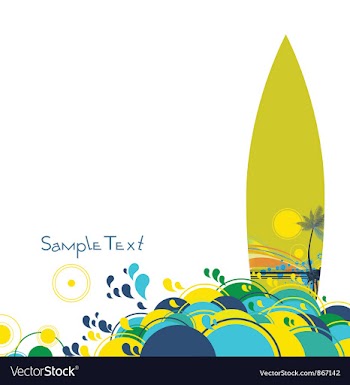 Summer background with surfboard vector image