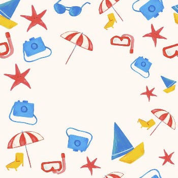 Summer beach frame, cute doodle | Free Vector - rawpixel