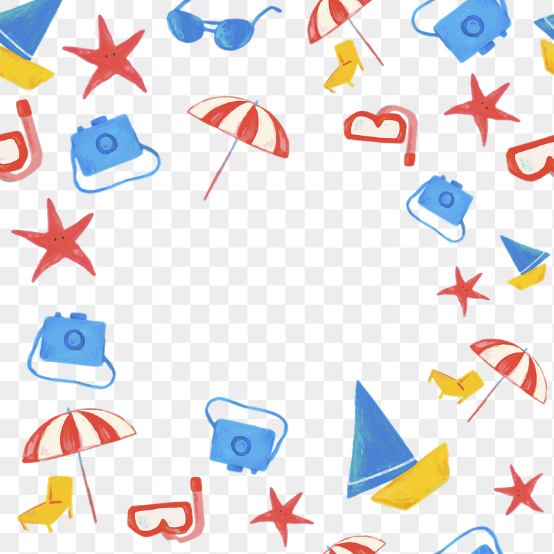 Summer beach png frame, doodle | Free PNG - rawpixel