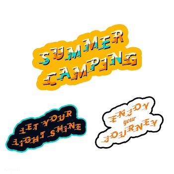 Summer camping stickers | Free stock vector - 575113
