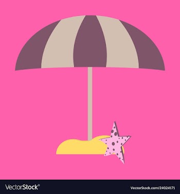 Summer card design with parasol bag starfish on vector image