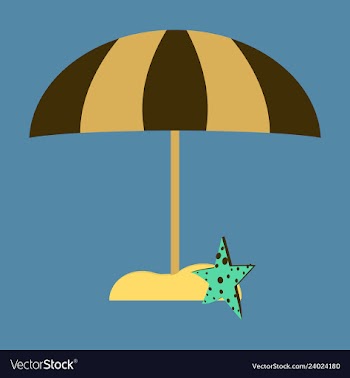 Summer card design with parasol bag starfish on vector image