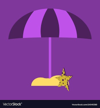 Summer card design with parasol bag starfish on vector image