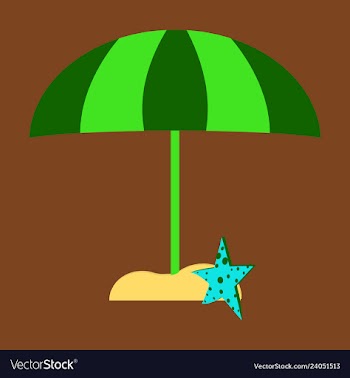 Summer card design with parasol bag starfish on vector image